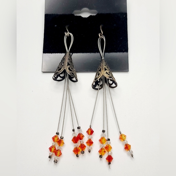 Jewelry - "Hello Fall" Swarovski Crystal Beads Earrings by Cactus Flower